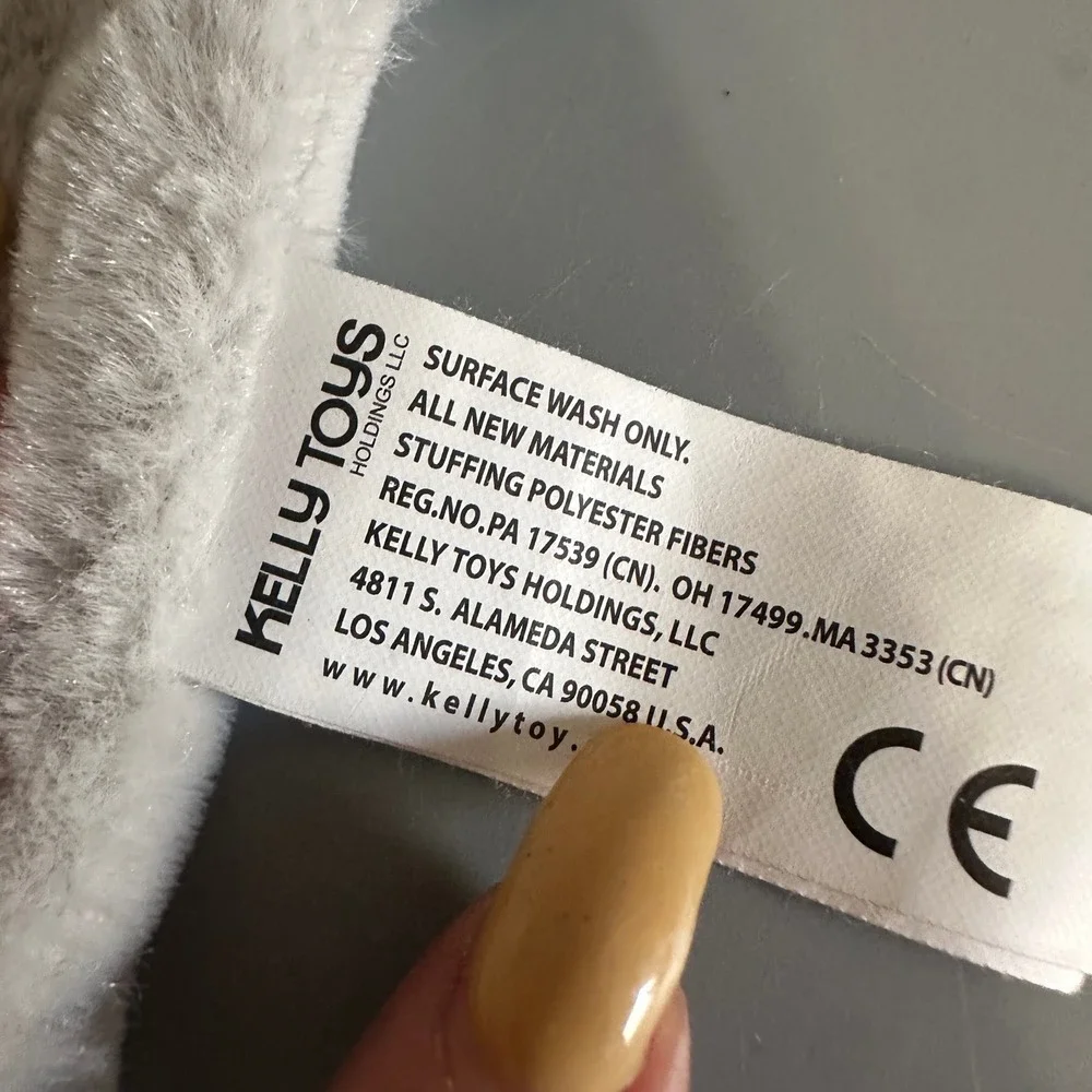 Kellytoy Grey Elephant Security Blanket Plush Satin Taggy Lovey Baby Toy